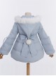 White Duck Down Fox Fur Collar Sweet Lolita Down Jacket