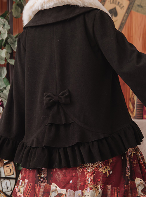 Elk Classic Lolita Cloak Coat With The Detachable Fur Collar