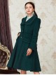 Retro Ruffle Doll Collar Classic Lolita Green Woolen Coat