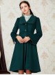 Retro Ruffle Doll Collar Classic Lolita Green Woolen Coat