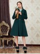 Retro Ruffle Doll Collar Classic Lolita Green Woolen Coat