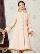 Retro Elegance Doll Collar Classic Lolita Khaki Single Breasted Woolen Coat