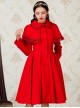 Red Single Breasted Classic Lolita Double-faced Cashmere Cloak Coat