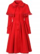 Red Single Breasted Classic Lolita Double-faced Cashmere Cloak Coat