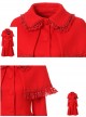 Red Single Breasted Classic Lolita Double-faced Cashmere Cloak Coat