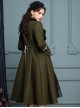 Ruffle V Collar Classic Lolita Army Green Coat