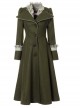 Ruffle V Collar Classic Lolita Army Green Coat