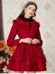 Wool Double-breasted Doll Collar Classic Lolita Red Coat