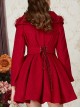 Wool Double-breasted Doll Collar Classic Lolita Red Coat