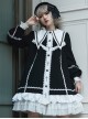 Rose-Cross Series Ruffle Hem Gothic Lolita Medium Length Coat