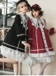 Rose-Cross Series Ruffle Hem Gothic Lolita Medium Length Coat