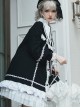 Rose-Cross Series Ruffle Hem Gothic Lolita Medium Length Coat