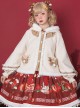 Cute Antlers Ruffle Sweet Lolita Apricot Hooded Coat