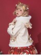 Cute Antlers Ruffle Sweet Lolita Apricot Hooded Coat