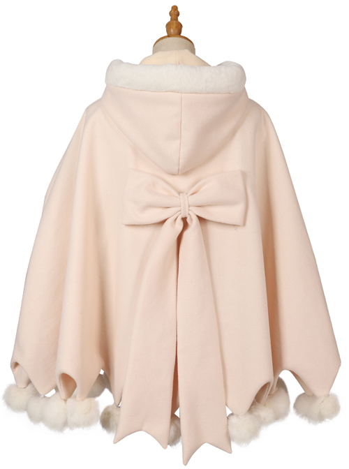 Plush Ball Cute Coat Winter Thickening Plus Velvet Sweet Lolita Cloak