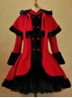 Thicken Red Slim Sweet Lolita Coat And Hooded Shawl Set