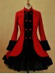 Thicken Red Slim Sweet Lolita Coat And Hooded Shawl Set