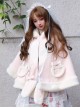 Christmas Rabbit Series Hooded Thicken Pink Sweet Lolita Cloak