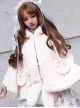 Christmas Rabbit Series Hooded Thicken Pink Sweet Lolita Cloak