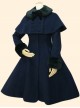 Retro Slim Doll Collar Classic Lolita Coat And Double-breasted Cloak Set