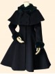 Retro Slim Doll Collar Classic Lolita Coat And Double-breasted Cloak Set