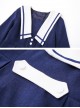 Autumn Winter Blue Navy Collar Thick Style School Lolita Coat