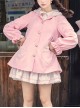 Cute Pink Rabbit Ears Sweet Lolita Woolen Coat