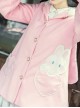 Cute Pink Rabbit Ears Sweet Lolita Woolen Coat