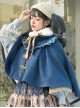 Explore The Stars Series Ruffle Retro Classic Lolita Blue Cloak