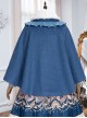 Explore The Stars Series Ruffle Retro Classic Lolita Blue Cloak