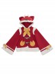 Cute Calf Red Hooded Sweet Lolita Autumn Winter Thicken Short Coat