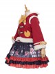 Cute Calf Red Hooded Sweet Lolita Autumn Winter Thicken Short Coat