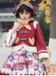 Cute Calf Red Hooded Sweet Lolita Autumn Winter Thicken Short Coat