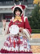 Cute Calf Red Hooded Sweet Lolita Autumn Winter Thicken Short Coat