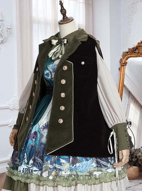 Abyss Series Classic Lolita Lapel Sleeveless Cloak