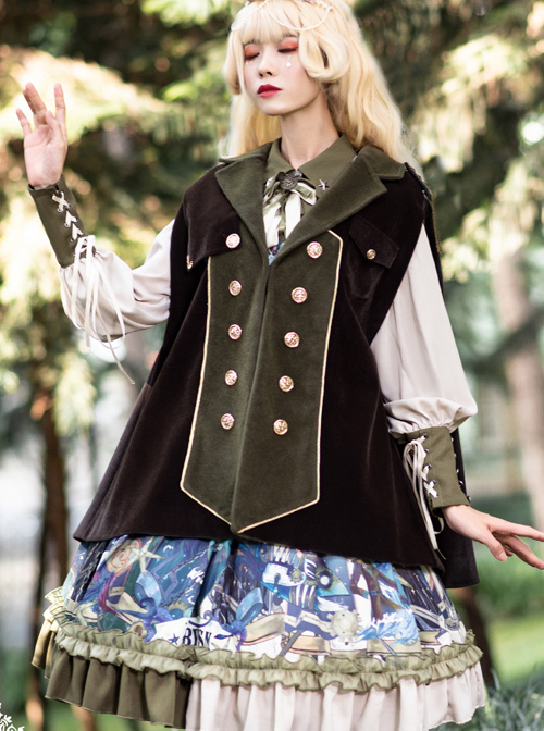 Abyss Series Classic Lolita Lapel Sleeveless Cloak