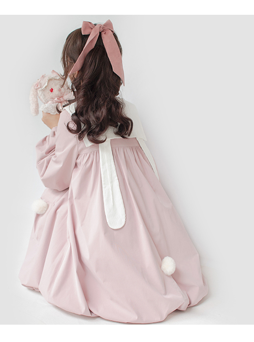 Gothic Lolita Rabbit-Ear Ribbon Frill Boa Parka