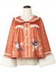 Persimmon Printing Chinese Style Sweet Lolita Thin Short Coat