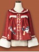 Persimmon Printing Chinese Style Sweet Lolita Thin Short Coat