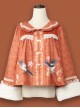 Persimmon Printing Chinese Style Sweet Lolita Thin Short Coat