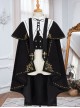 Autumn Winter Golden Embroidery Cloak School Lolita Three-piece Suit