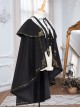 Autumn Winter Golden Embroidery Cloak School Lolita Three-piece Suit