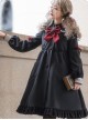 Nun Diary Series Double-faced Tweed Gothic Lolita Retro Black Coat