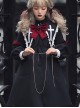 Nun Diary Series Double-faced Tweed Gothic Lolita Retro Black Coat