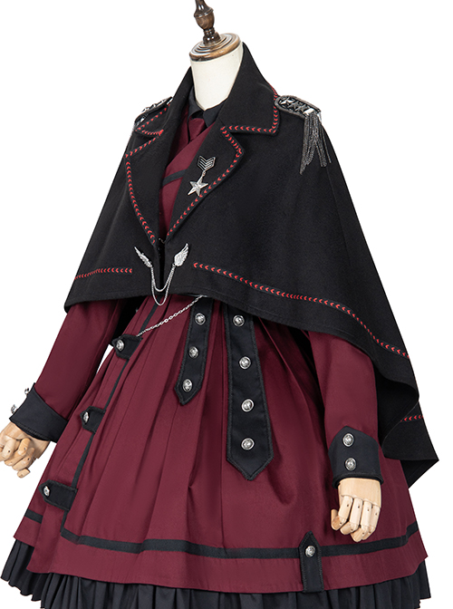 The Battle Of The Jedi Series Military Style Lolita Autumn Winter Black Cloak