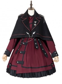 The Battle Of The Jedi Series Military Style Lolita Autumn Winter Black Cloak