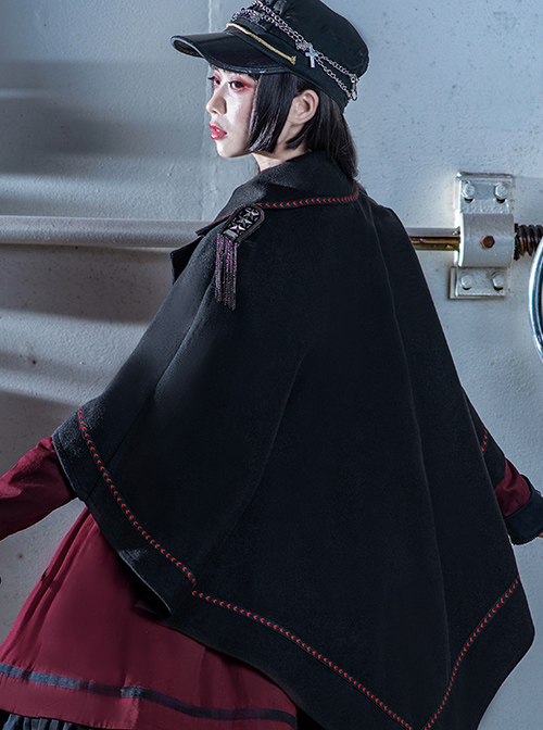 The Battle Of The Jedi Series Military Style Lolita Autumn Winter Black Cloak