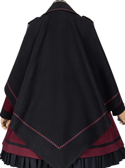 The Battle Of The Jedi Series Military Style Lolita Autumn Winter Black Cloak