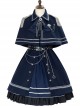 War Without War Series Military Style Lolita Autumn Winter Navy Blue Cloak