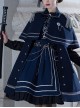 War Without War Series Military Style Lolita Autumn Winter Navy Blue Cloak